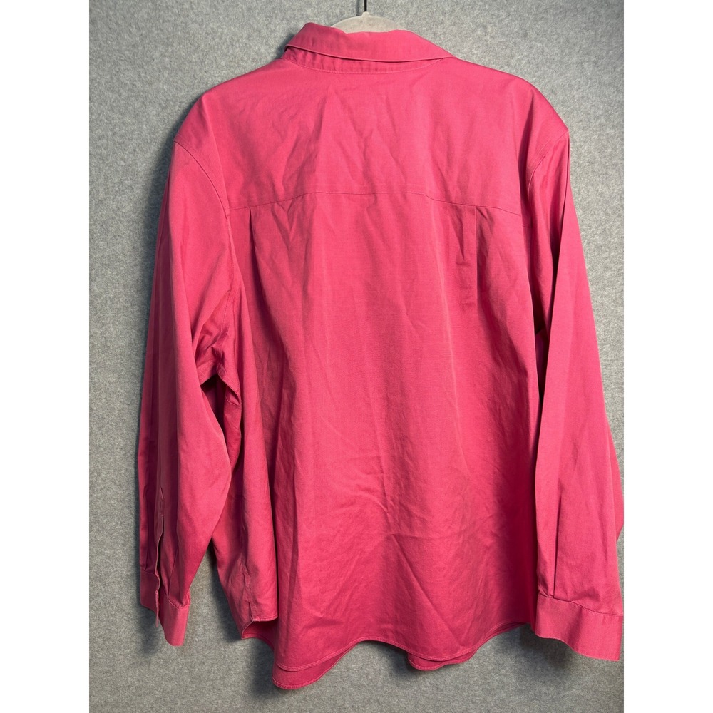 Talbots Women's Petites 20W Wrinkle Resistant Button Up Shirt 100% Cotton Pink - Picture 6 of 9